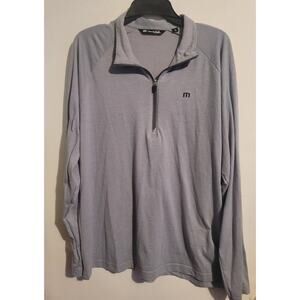 Travis Mathew Shirt Mens XL Gray 1/4 Zip Golf Pullover Light Stretch Activewear